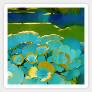 Gilded Flowers by a Lake Sticker